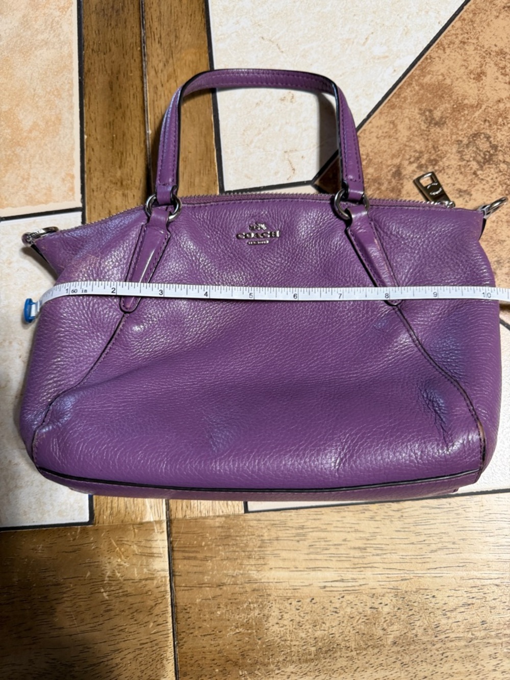 Coach Purple Pebbled Leather Satchel